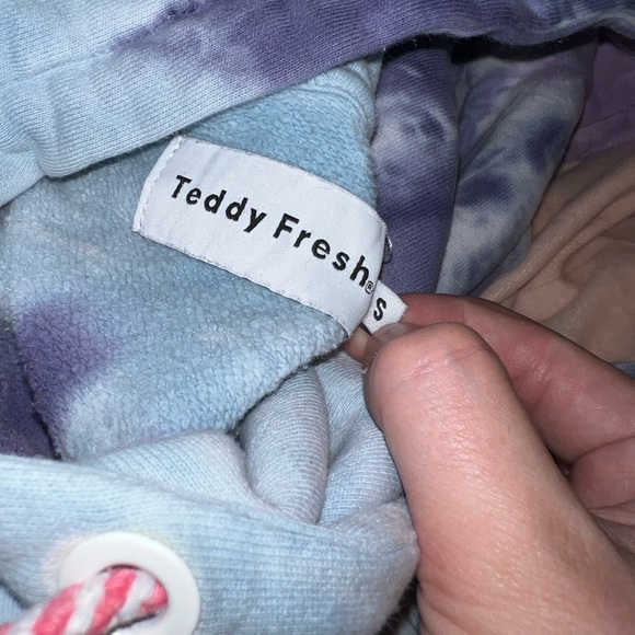Teddy Fresh Tie Dye Swirl Purple Unisex Hoodie Size S - Picture 2 of 5